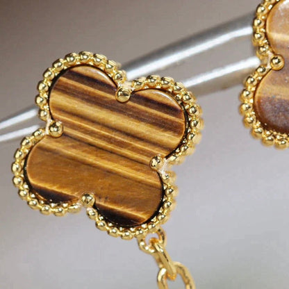 [Echo Fine ]CLOVER  2 MOTIF  TIGER EYE CARNELIAN EARRINGS