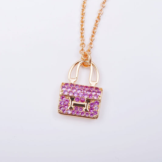 [Echo Fine ]CONSTANCE PEDANT PURPLE DIAMOND NECKLACE