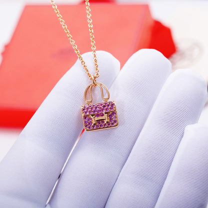 [Echo Fine ]CONSTANCE PEDANT PURPLE DIAMOND NECKLACE