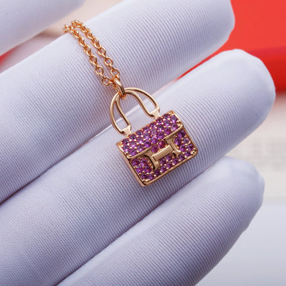 [Echo Fine ]CONSTANCE PEDANT PURPLE DIAMOND NECKLACE