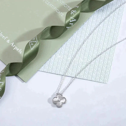 [Echo Fine ]CLOVER  15MM DIAMOND LASER NECKLACE SILVER