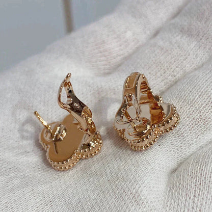[Echo Fine ]CLOVER MEDIUM 1 MOTIFS CARNELIAN  DIAMOND earrings