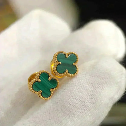 [Echo Fine ]CLOVER MINI 9.5MM MALACHITE  EARRINGS