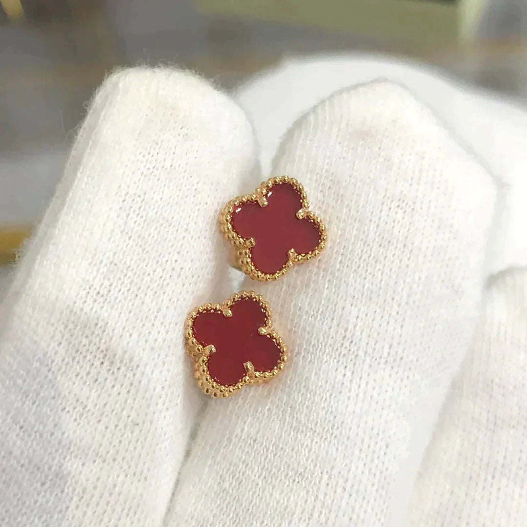 [Echo Fine ]CLOVER MINI 9.5MM CARNELIAN EARRINGS