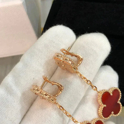 [Echo Fine ]CLOVER 2 MOTIF  LASER CARNELIAN EARRINGS