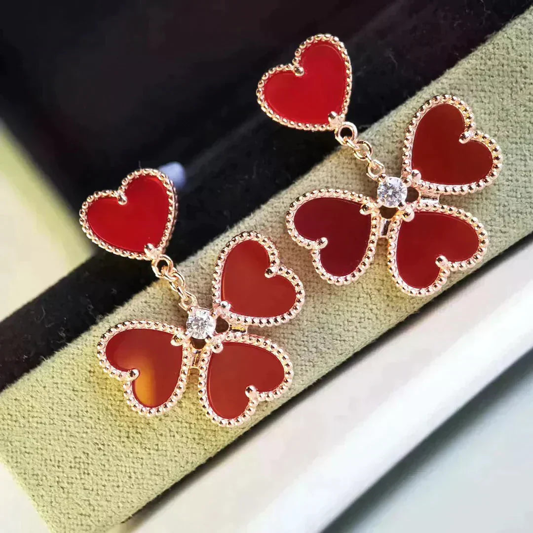 [Echo Fine ]SWEET CLOVER CARNELIAN EARRINGS