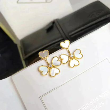 [Echo Fine ]CLOVER SWEET WHITE MOP EARRINGS