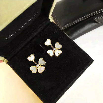 [Echo Fine ]CLOVER SWEET WHITE MOP EARRINGS
