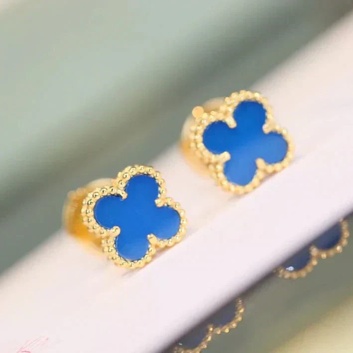 [Echo Fine ]CLOVER MINI 9.5MM TURQUOISE EARRINGS