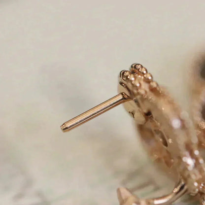 [Echo Fine ]CLOVER MEDIUM 1 MOTIFS FUll DIAMOND EARRINGS