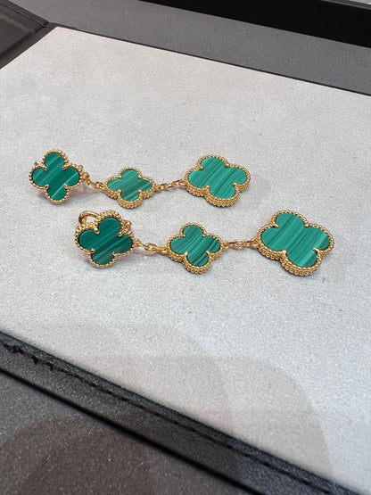 [Echo Fine ]CLOVER MALACHITE 3 MOTIFS GOLD