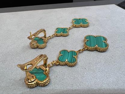 [Echo Fine ]CLOVER MALACHITE 3 MOTIFS GOLD