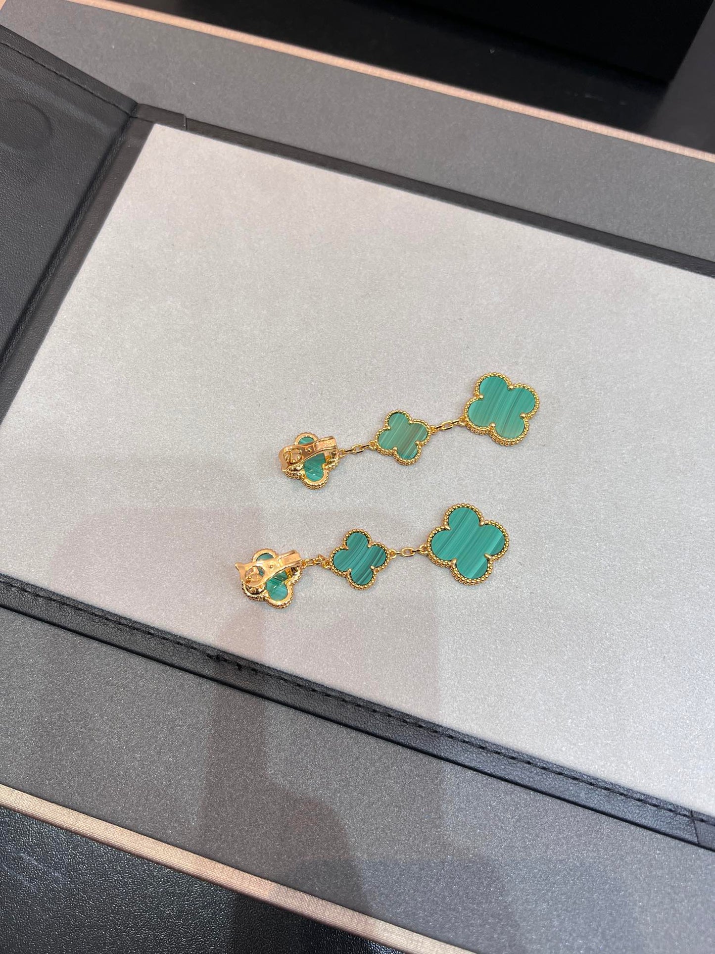 [Echo Fine ]CLOVER MALACHITE 3 MOTIFS GOLD