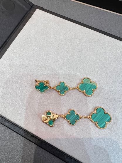 [Echo Fine ]CLOVER MALACHITE 3 MOTIFS GOLD