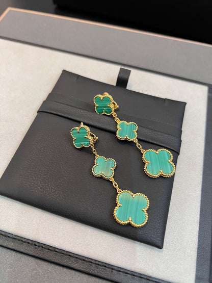 [Echo Fine ]CLOVER MALACHITE 3 MOTIFS GOLD