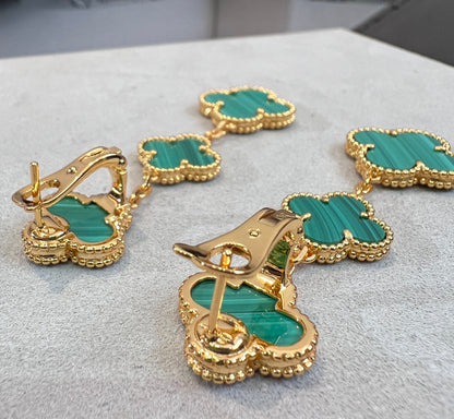 [Echo Fine ]CLOVER MALACHITE 3 MOTIFS GOLD