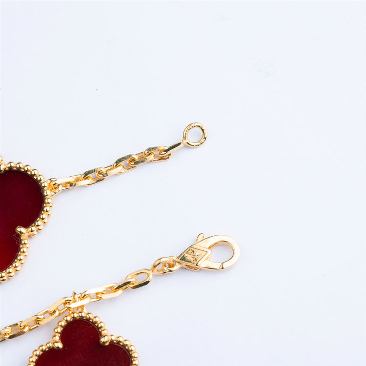 [Echo Fine ]CLOVER BRACELET 5 MOTIFS CARNELIAN TIGER EYE
