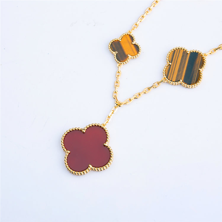 [Echo Fine ]CLOVER BRACELET 5 MOTIFS CARNELIAN TIGER EYE