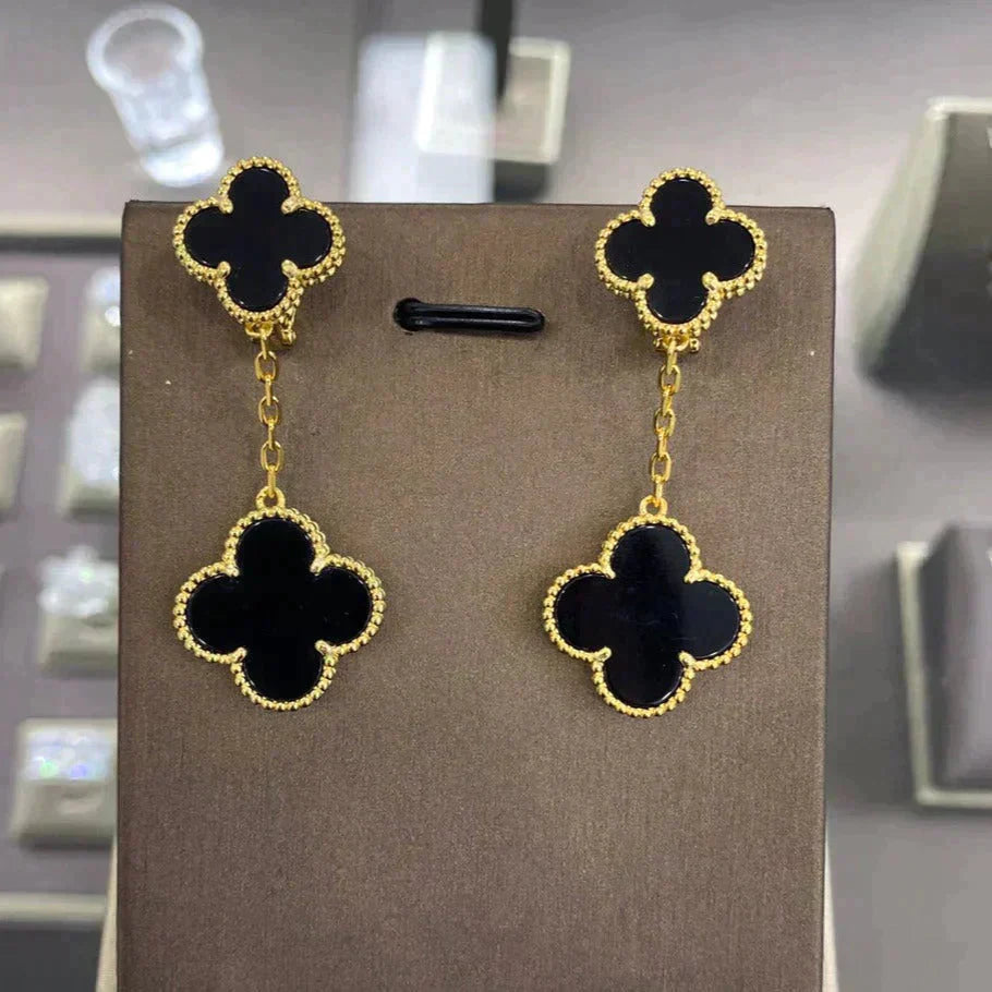 [Echo Fine ]CLOVER 2 MOTIFS  EARRINGS (MULTIPLE CHOICESC