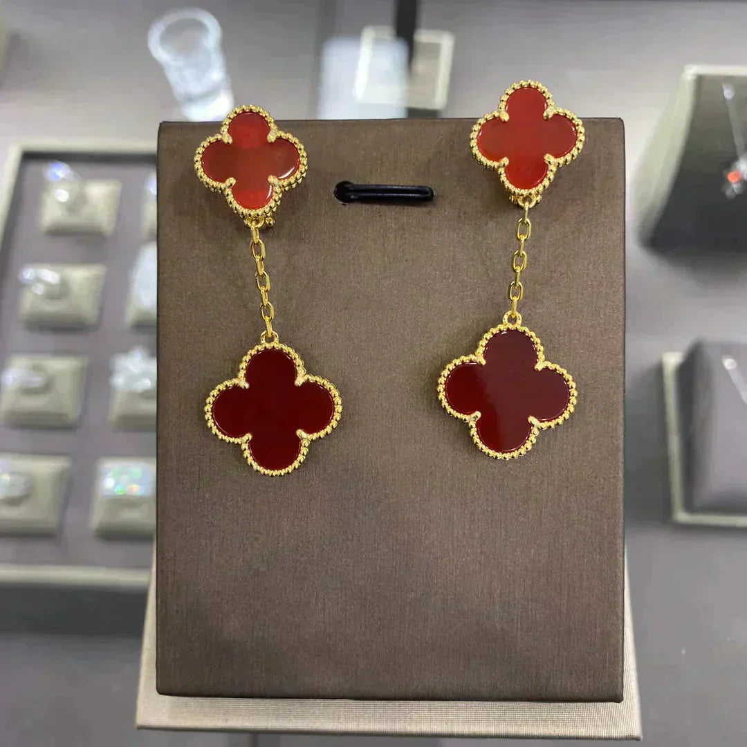 [Echo Fine ]CLOVER 2 MOTIFS  EARRINGS (MULTIPLE CHOICESC