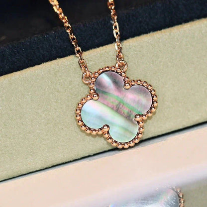 [Echo Fine ]CLOVER 15MM  GRAY MOTHER OF PEARL NECKLACE