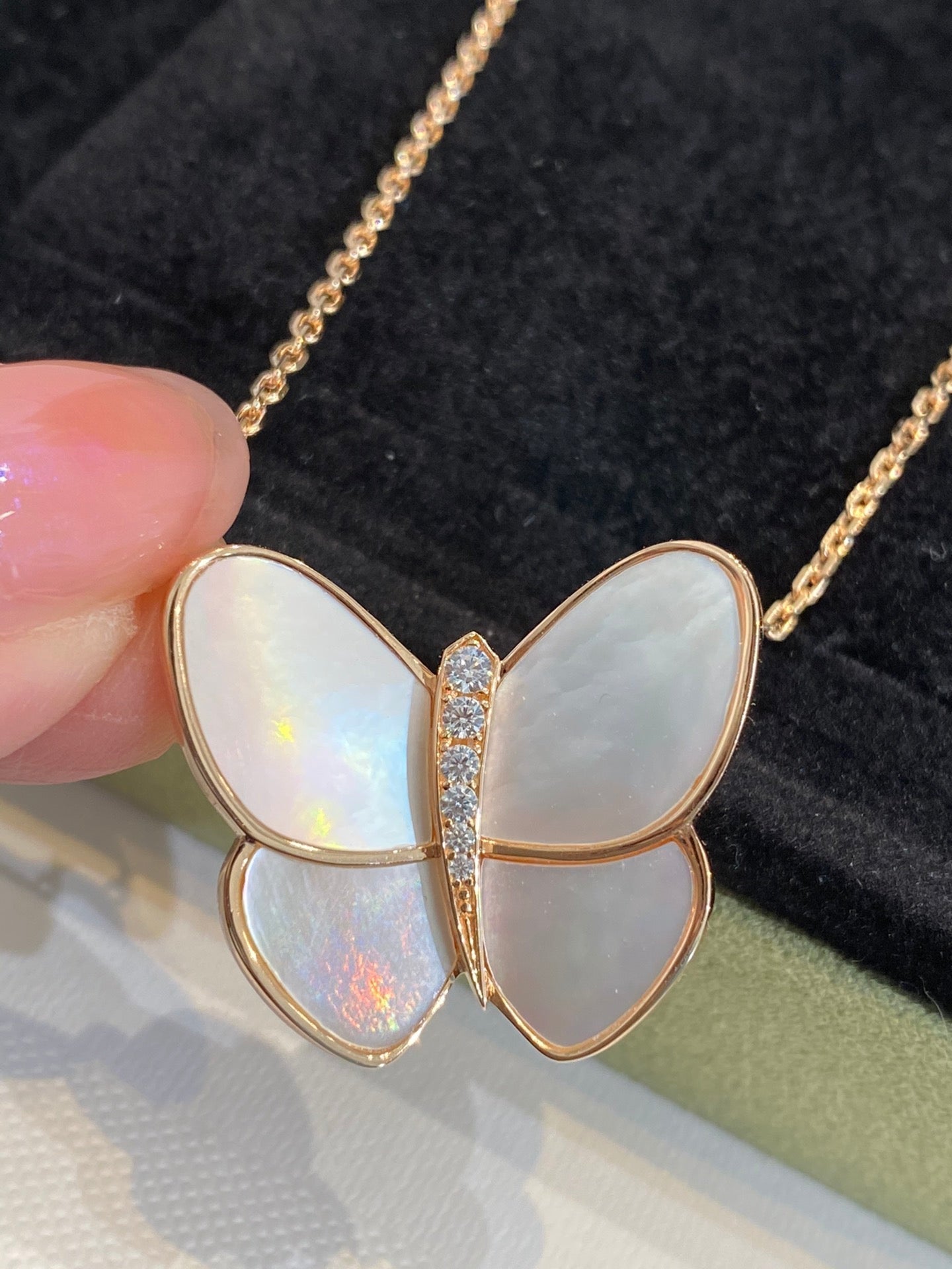 [Echo Fine ]BUTTERFLY GOLD MOP DIAMOND NECKLACE
