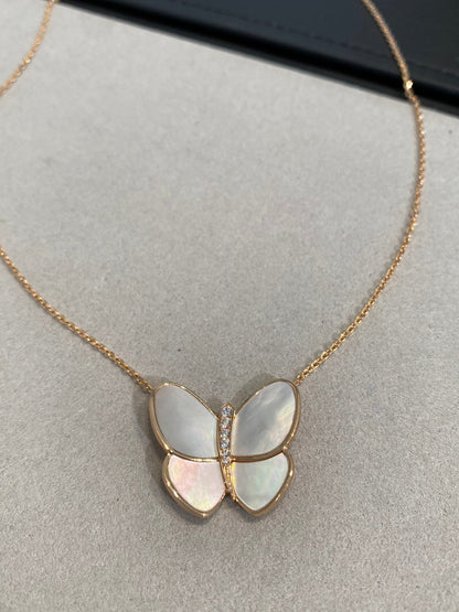 [Echo Fine ]BUTTERFLY GOLD MOP DIAMOND NECKLACE