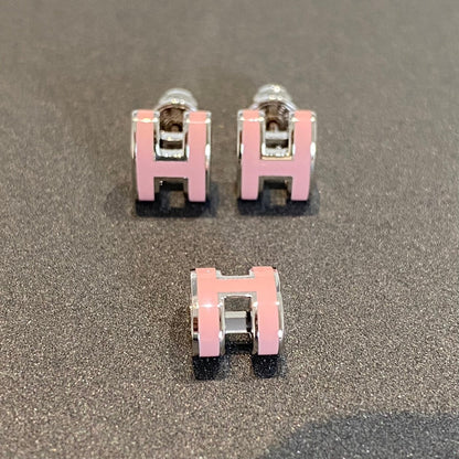 [Echo Fine ]MINI POP H SILVER EARRINGS PINK