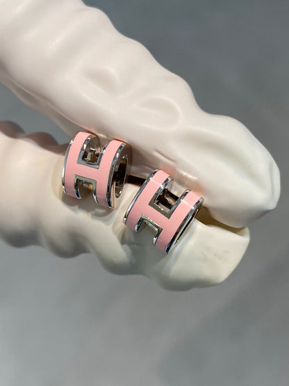 [Echo Fine ]MINI POP H SILVER EARRINGS PINK