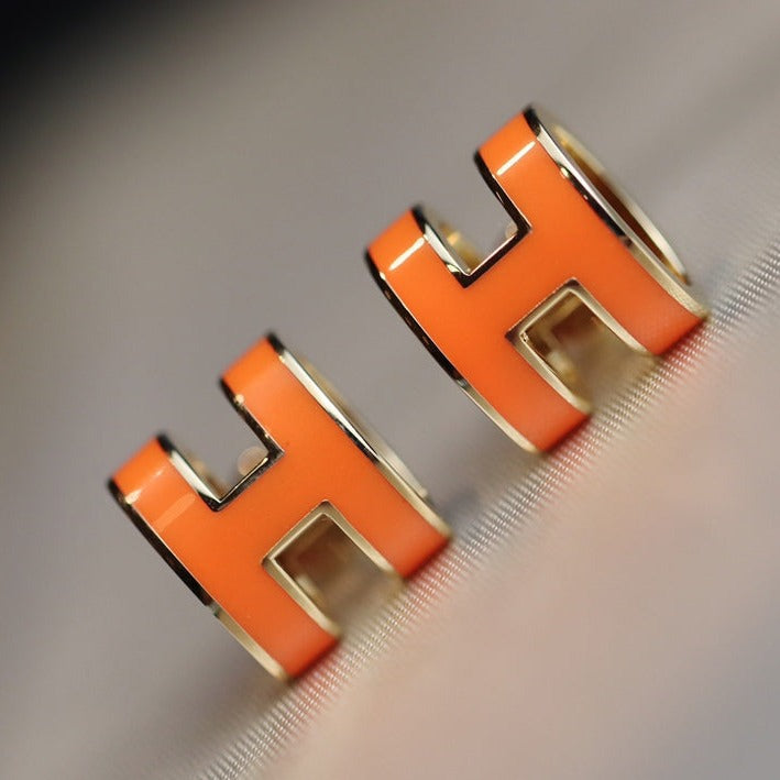 [Echo Fine ]MINI POP H EARRINGS ORANGE