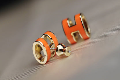 [Echo Fine ]MINI POP H EARRINGS ORANGE