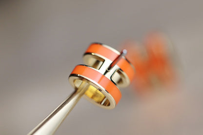 [Echo Fine ]MINI POP H EARRINGS ORANGE