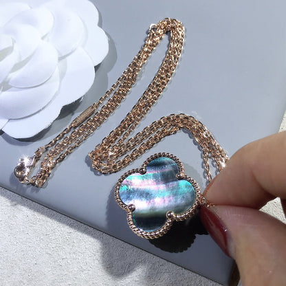[Echo Fine ]CLOVER 25MM GOLD DARK MOP BIG CLOVER NECKLACE
