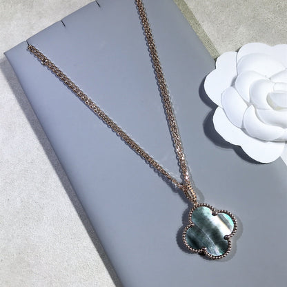 [Echo Fine ]CLOVER 25MM GOLD DARK MOP BIG CLOVER NECKLACE