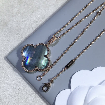 [Echo Fine ]CLOVER 25MM GOLD DARK MOP BIG CLOVER NECKLACE