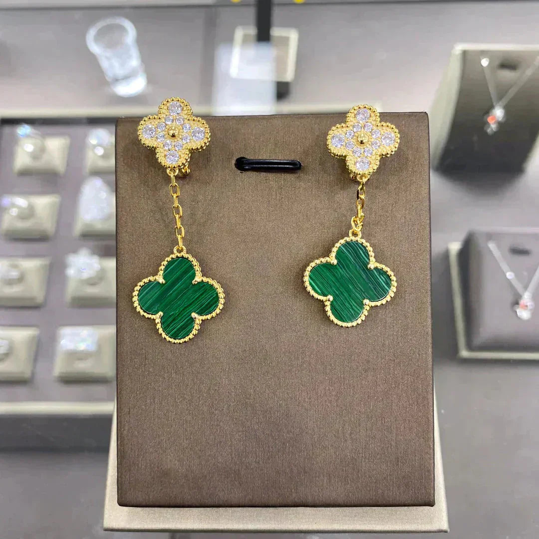 [Echo Fine ]CLOVER  2 MOTIFS  DIAMOND  EARRINGS (MULTIPLE CHOICESç´