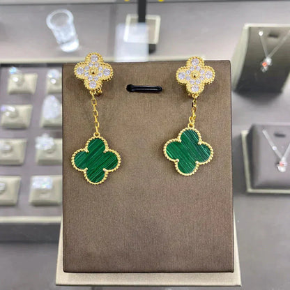[Echo Fine ]CLOVER  2 MOTIFS  DIAMOND  EARRINGS (MULTIPLE CHOICESç´