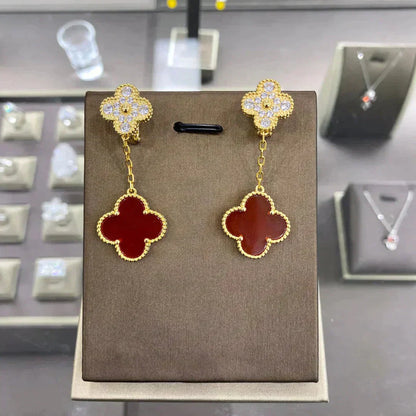 [Echo Fine ]CLOVER  2 MOTIFS  DIAMOND  EARRINGS (MULTIPLE CHOICESç´