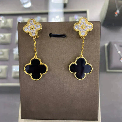 [Echo Fine ]CLOVER  2 MOTIFS  DIAMOND  EARRINGS (MULTIPLE CHOICESç´