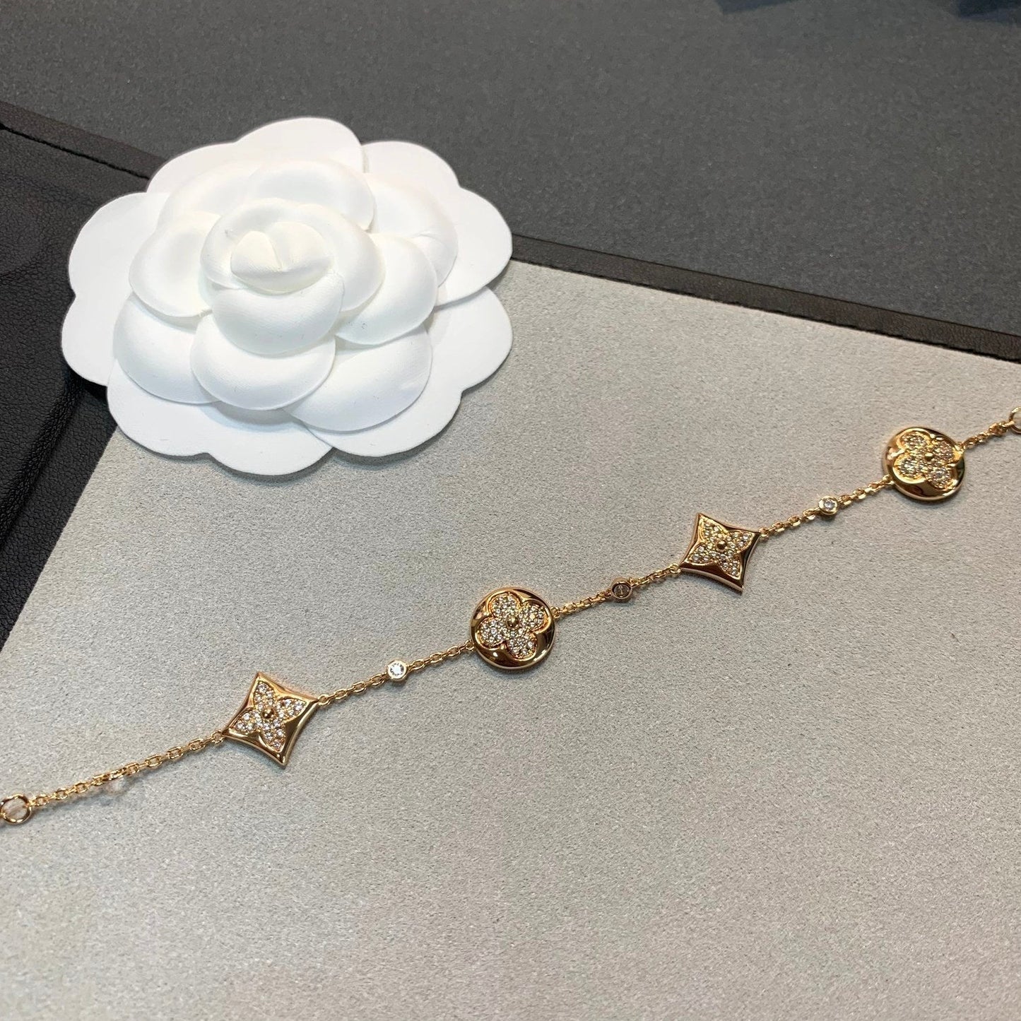 [Echo Fine ]STAR AND SUN 4 MOTIFS GOLD DIAMONDS BRACELET