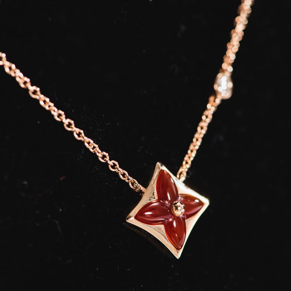 [Echo Fine ]STAR NECKLACE PINK GOLD 1 DIAMOND