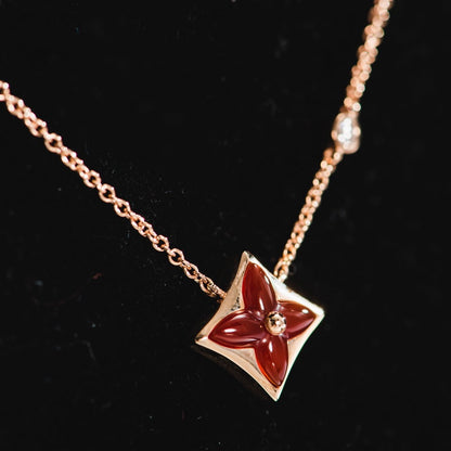 [Echo Fine ]STAR NECKLACE PINK GOLD 1 DIAMOND