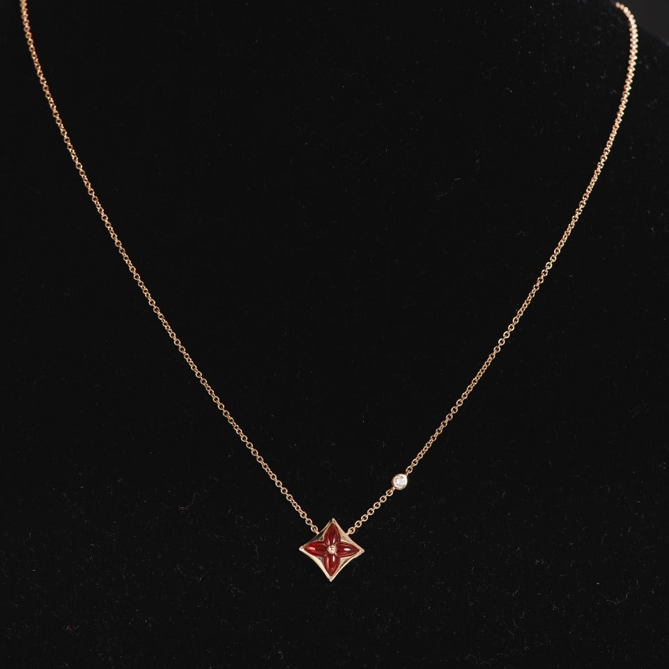 [Echo Fine ]STAR NECKLACE PINK GOLD 1 DIAMOND