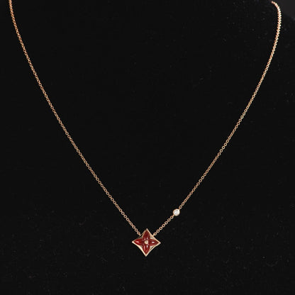 [Echo Fine ]STAR NECKLACE PINK GOLD 1 DIAMOND