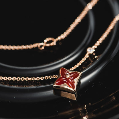 [Echo Fine ]STAR NECKLACE PINK GOLD 1 DIAMOND