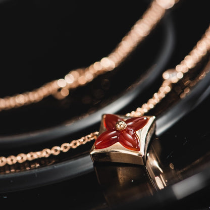 [Echo Fine ]STAR NECKLACE PINK GOLD 1 DIAMOND