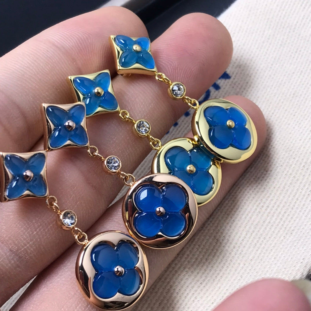 [Echo Fine ]STAR AND SUN AGATE DIAMOND EARRINGS