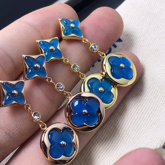 [Echo Fine ]STAR AND SUN AGATE DIAMOND EARRINGS