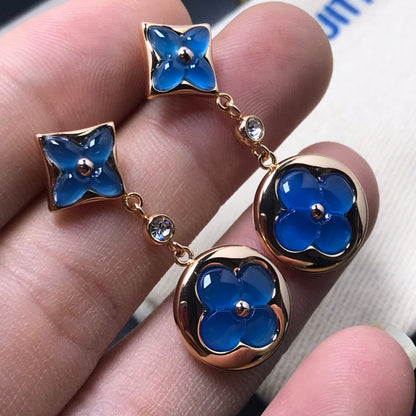 [Echo Fine ]STAR AND SUN AGATE DIAMOND EARRINGS