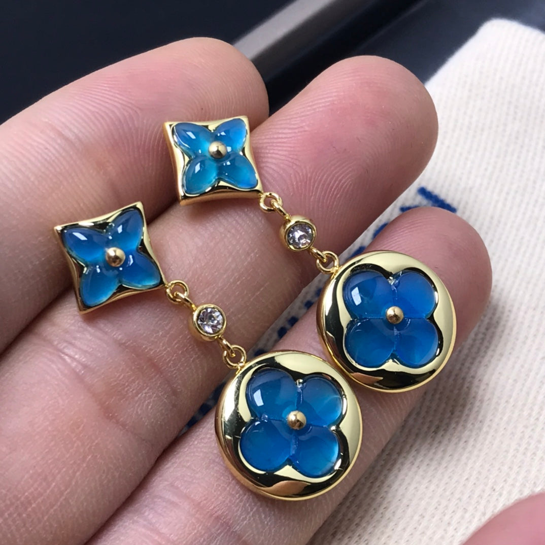 [Echo Fine ]STAR AND SUN AGATE DIAMOND EARRINGS